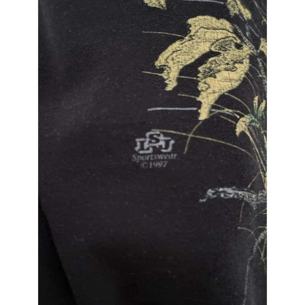Vintage LSJ Sportswear Shirt Youth‎ Sz L Wolf 90's Rib Mountain Wisconsin USA